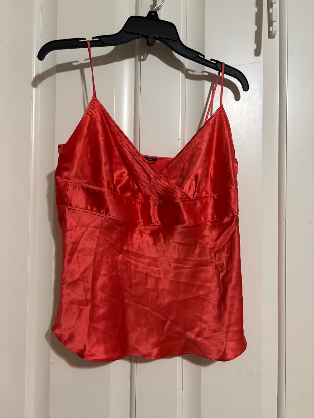 J. Crew Red Satin V-Neck Camisole Medium size